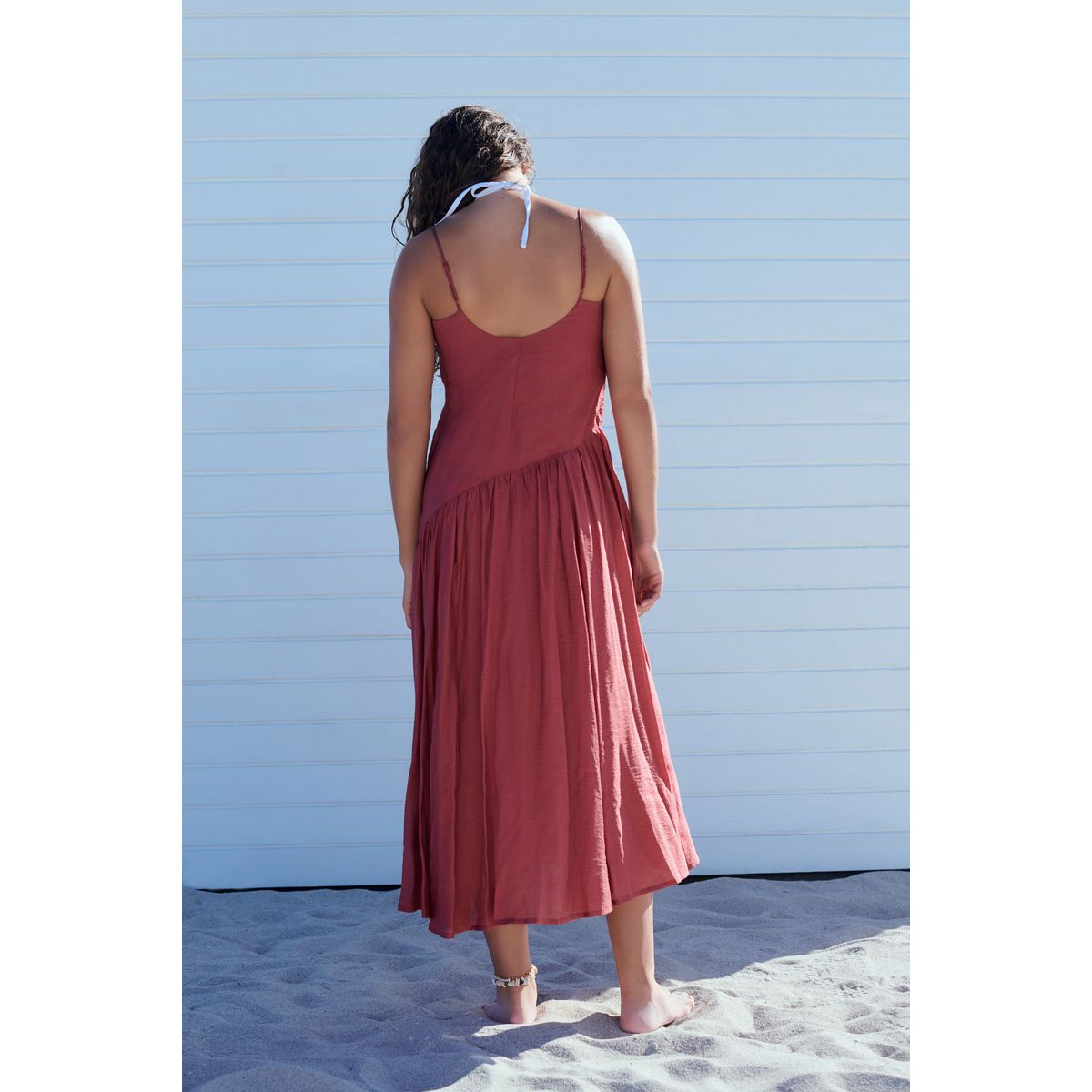 Robe longue style nuisette à taille basse violet prune, NEXT