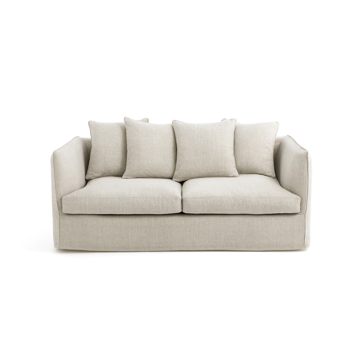 Sofá de 3, 4 o 5 plazas, de algodón y lino, Néo Chiquito beige              , AM.PM