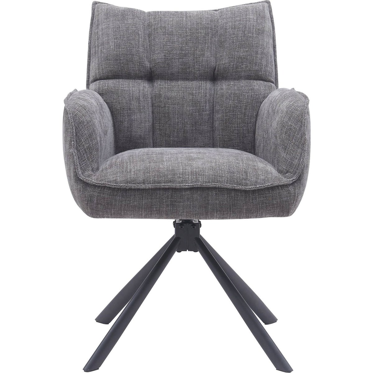 Chaise pivotante rembourrée avec accoudoirs graphite, RECOLLECTION