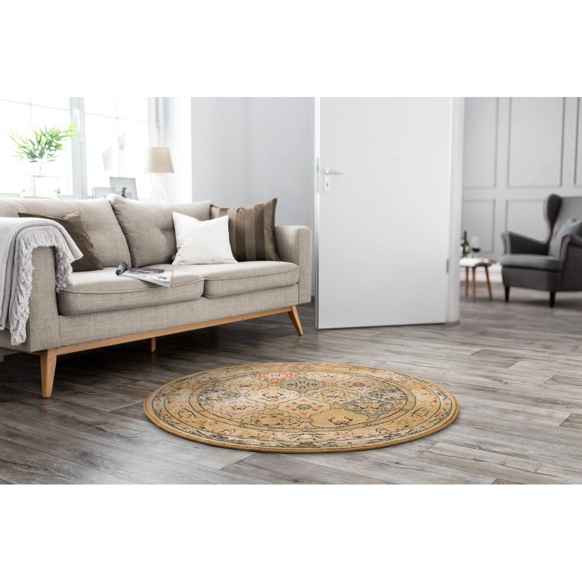 Tapis tissé à poils courts - GABIRO beige, THEKO