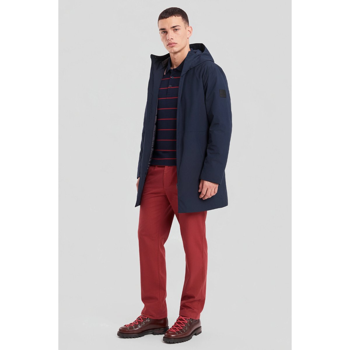 Parka longue en polyester recyclé HUXLEY navy, BERMUDES