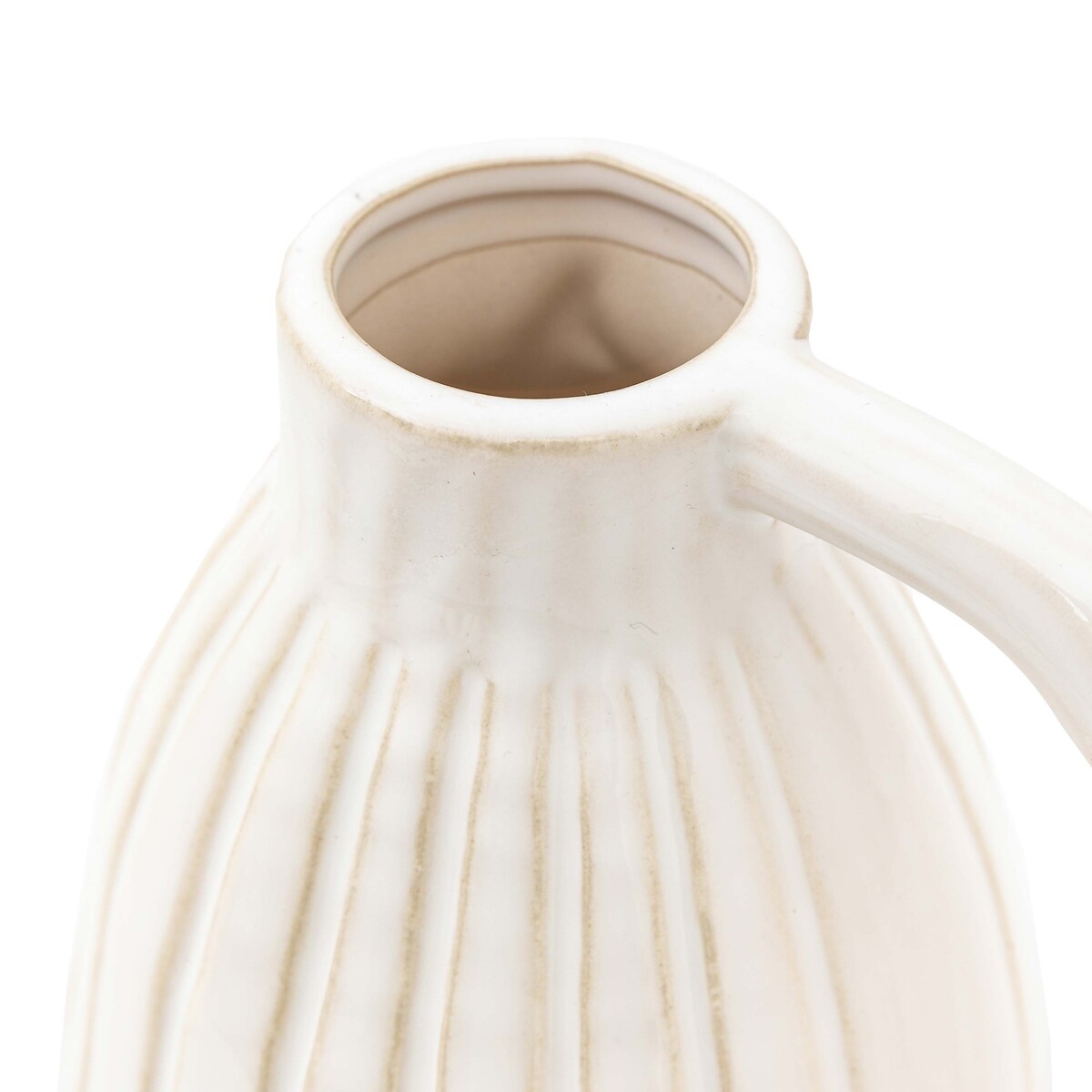 17cm Ceramic Handled Vase white, ÉDITÉ
