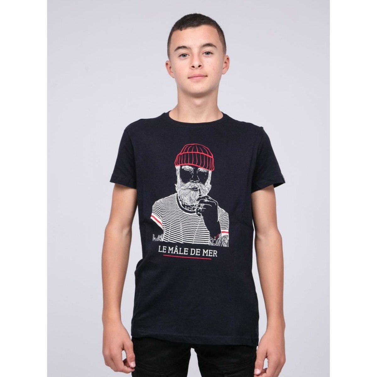 T-shirt Col Rond Pur Coton Japing-j bleu marine, RITCHIE
