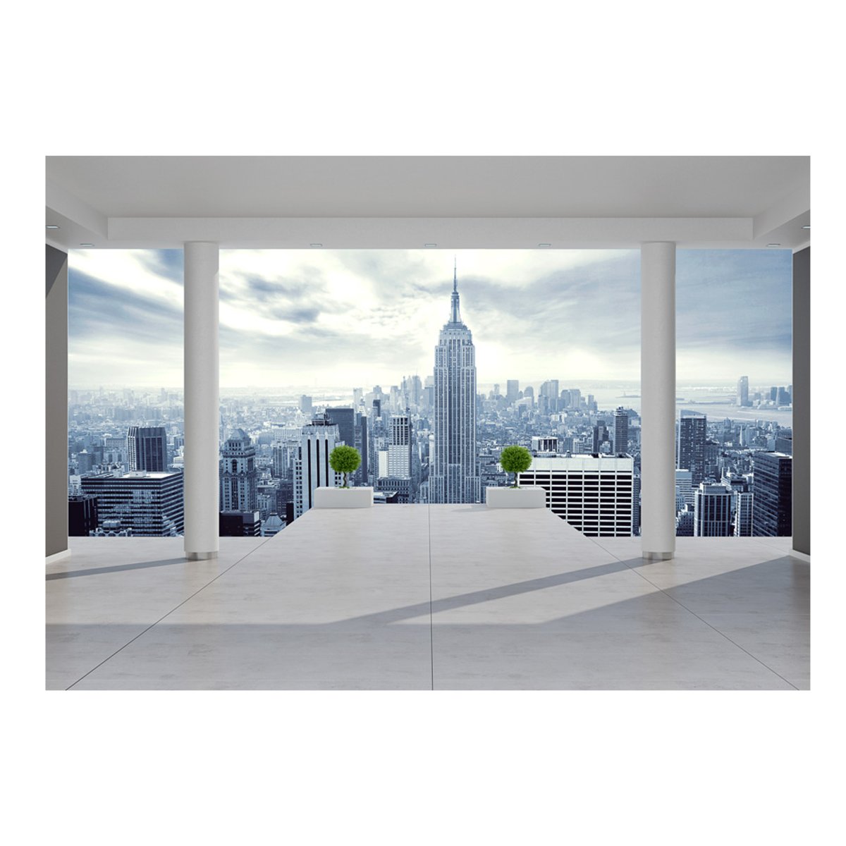 Papier peint intissé panoramique Ville et Architecture Ville froide gris / argent, EDEN