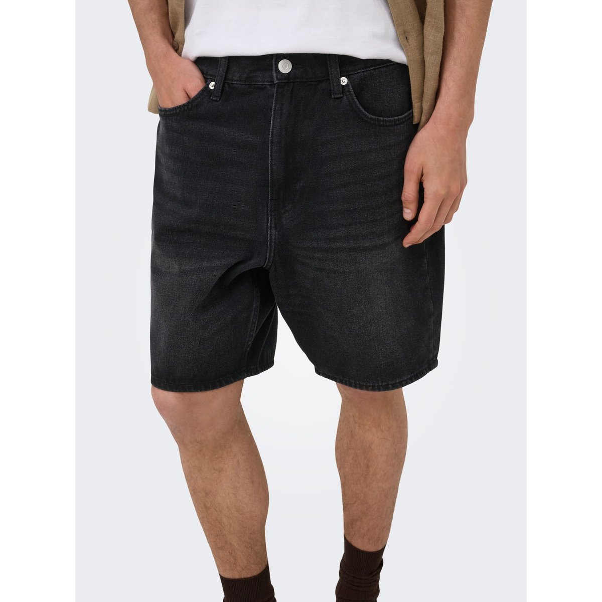 Short En Denim noire - washed black 1, ONLY & SONS
