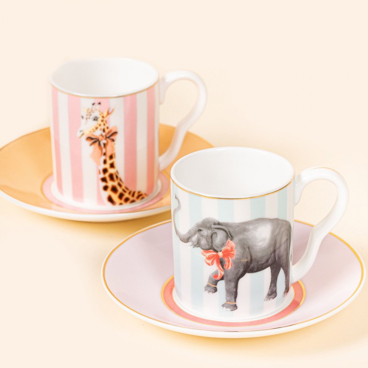 Lot de 2 tasses à espresso Animal multicolore, YVONNE ELLEN