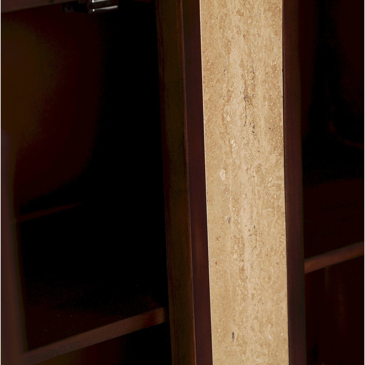 Buffet contemporain collection S.BRAINE brun et beige travertin, RECOLLECTION
