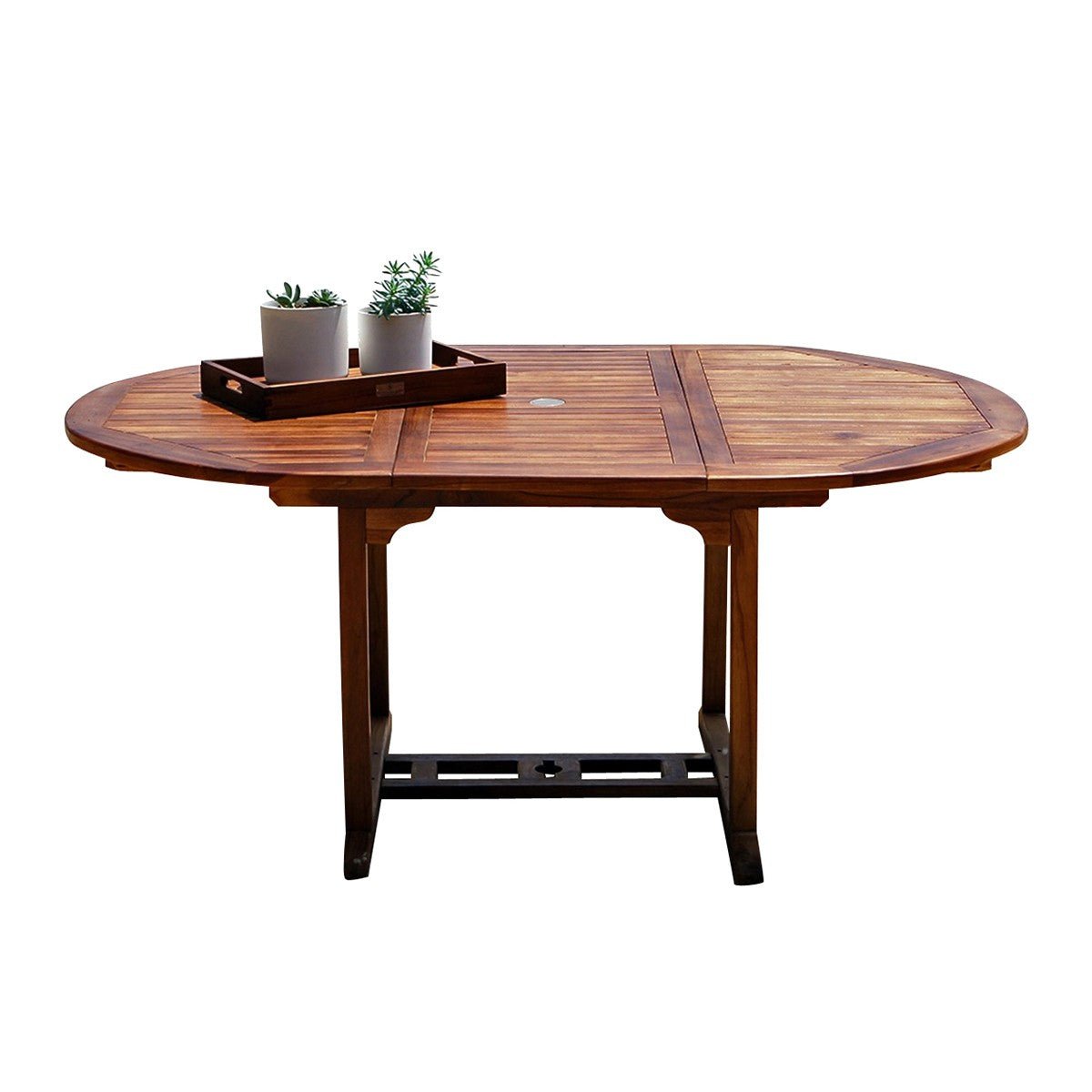 Table de jardin en teck huilé extensible 6/8 places  BALI marron, BERAH GETAH