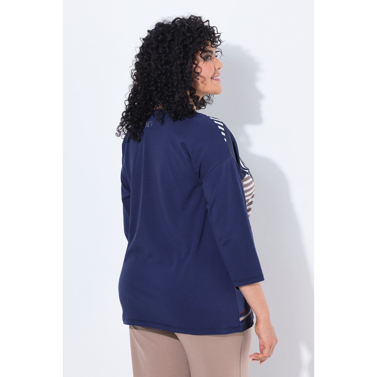 T-shirt oversize, imprimé graphique marine, ULLA POPKEN
