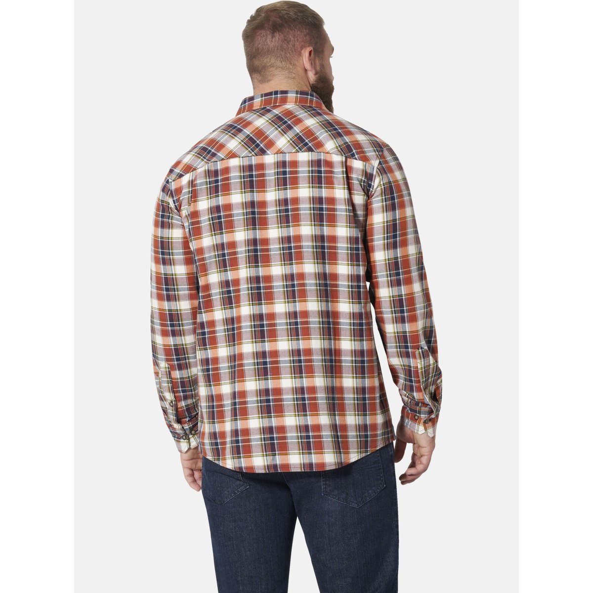 Chemise EWIKSON orange foncé à carreaux, JAN VANDERSTORM