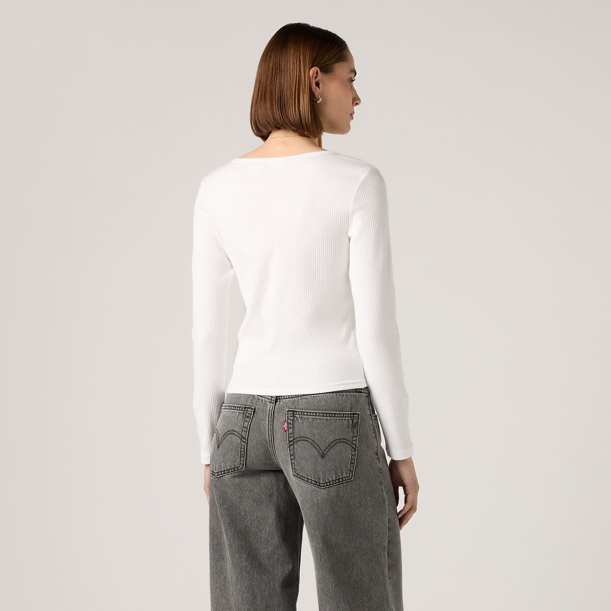 T-shirt boutonné manches longues blanc, LEVI'S