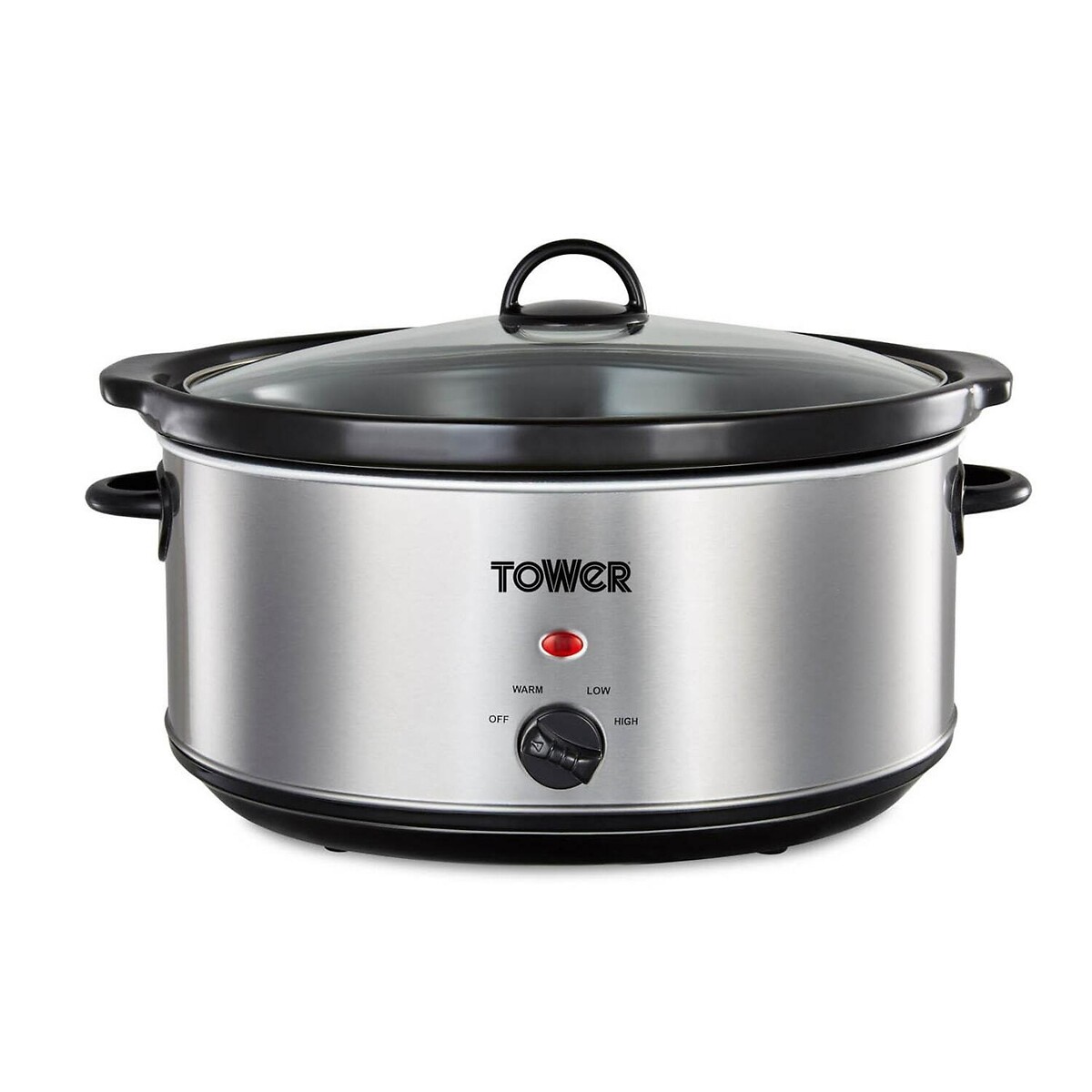 6.5L Stainless Steel Slow Cooker - T16040 stainless steel, TOWER