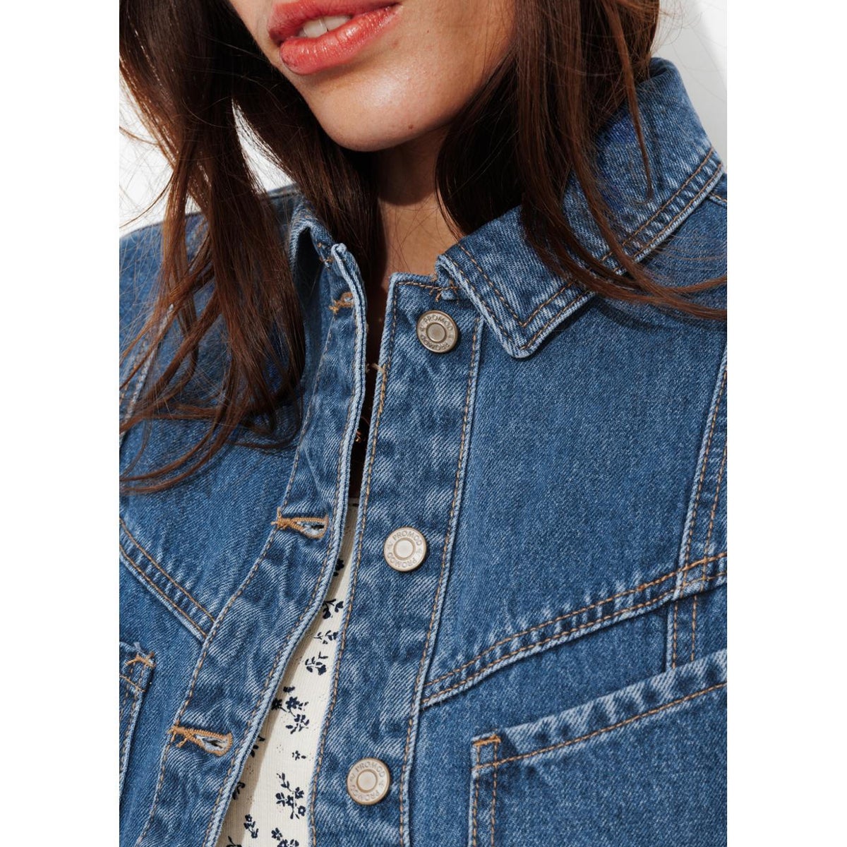 Veste jean sans manches LEONIE jean moyen, PROMOD