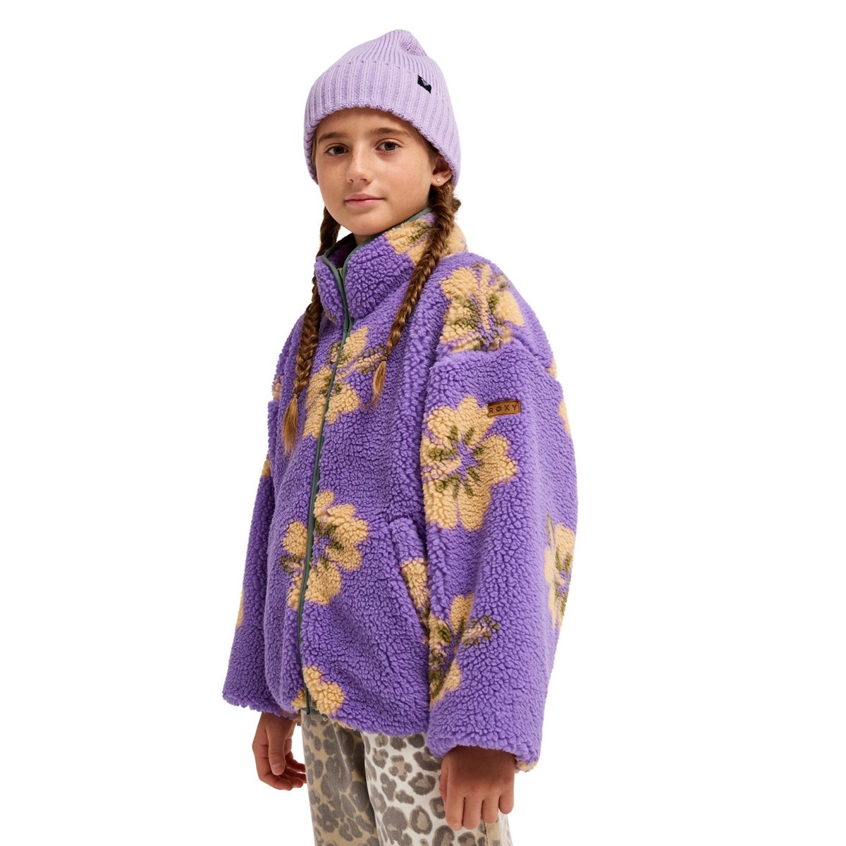 Polaire à zip LIKE ELECTRICITY. violet dahlia purple bold hibi, ROXY