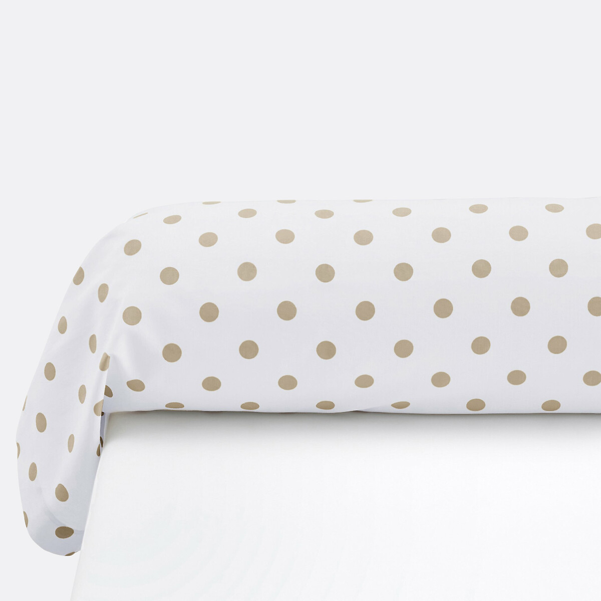Taie d'oreiller flanelle imprimé pois, Clarisse beige/blanc, LA REDOUTE INTERIEURS