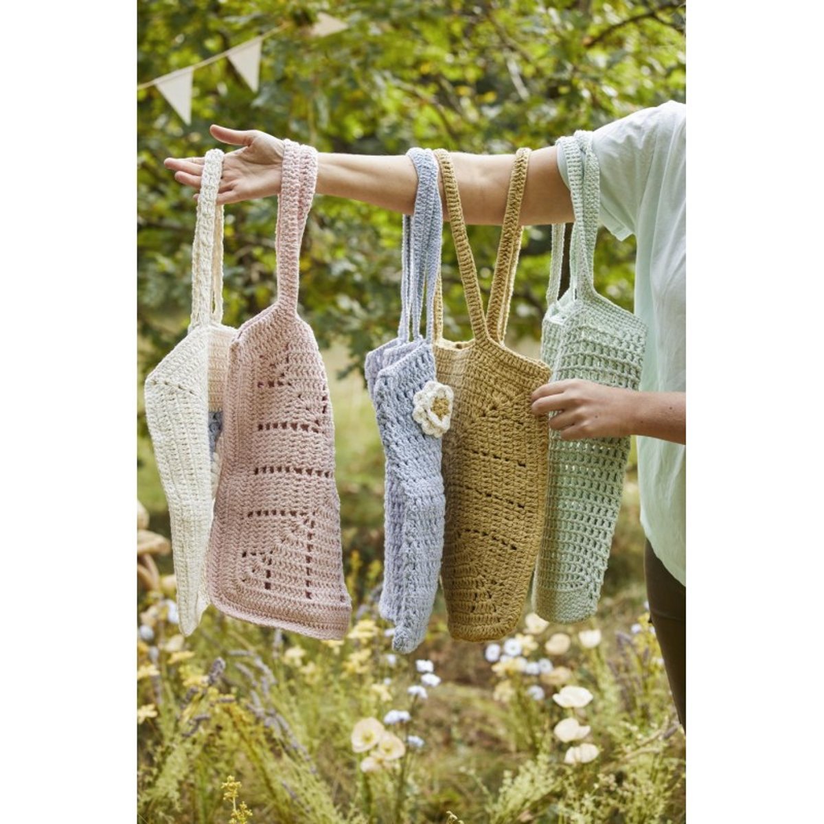Sac au crochet coton vert amande, IB LAURSEN