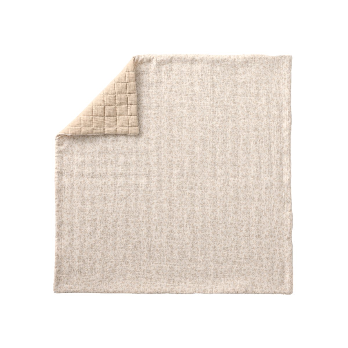 Couverture / Fond de parc en gaze de coton HYGGE beige imprimé, VERTBAUDET