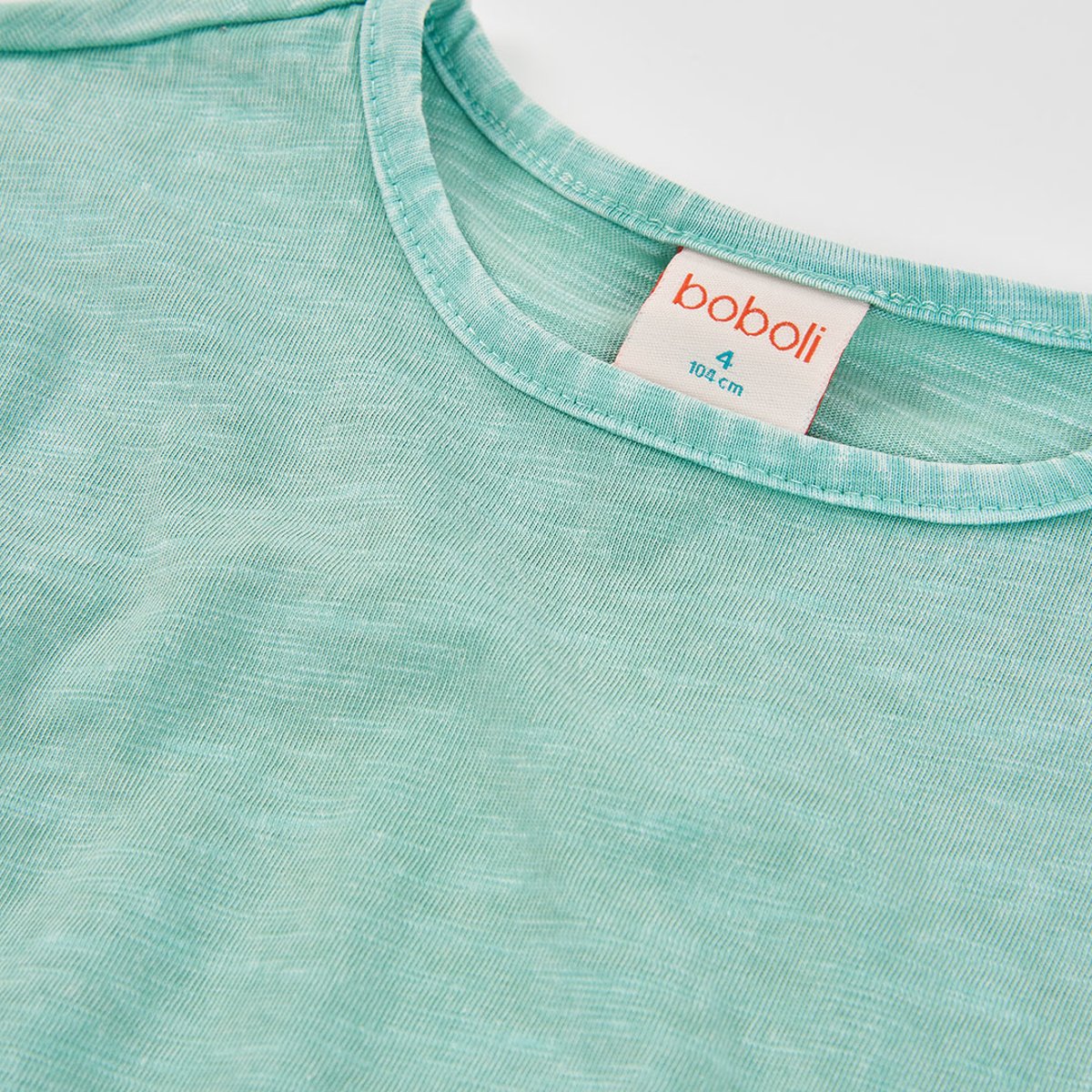 T-shirt fille en maille avec volant vert, BOBOLI
