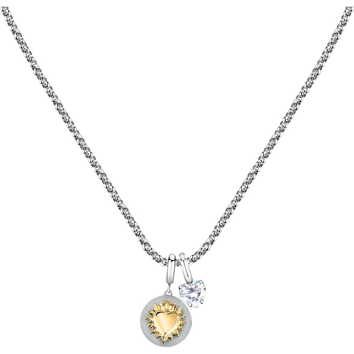 Colliers en Cristal/crystal/steel et Cristal stainless steel,yellow gold, MORELLATO