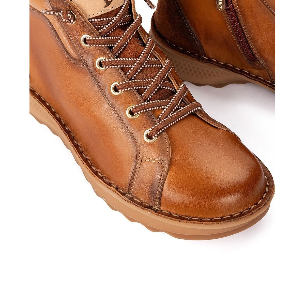 Hohe Sneaker, elastische Schnürsenkel, ALAVA cognac, PIKOLINOS