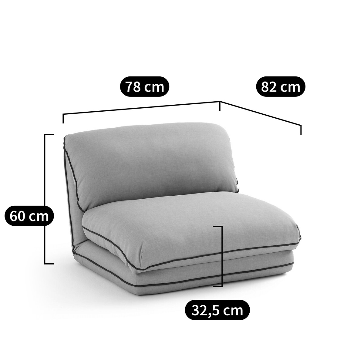 Chauffeuse multi-position ESERITA eucalyptus, LA REDOUTE INTERIEURS