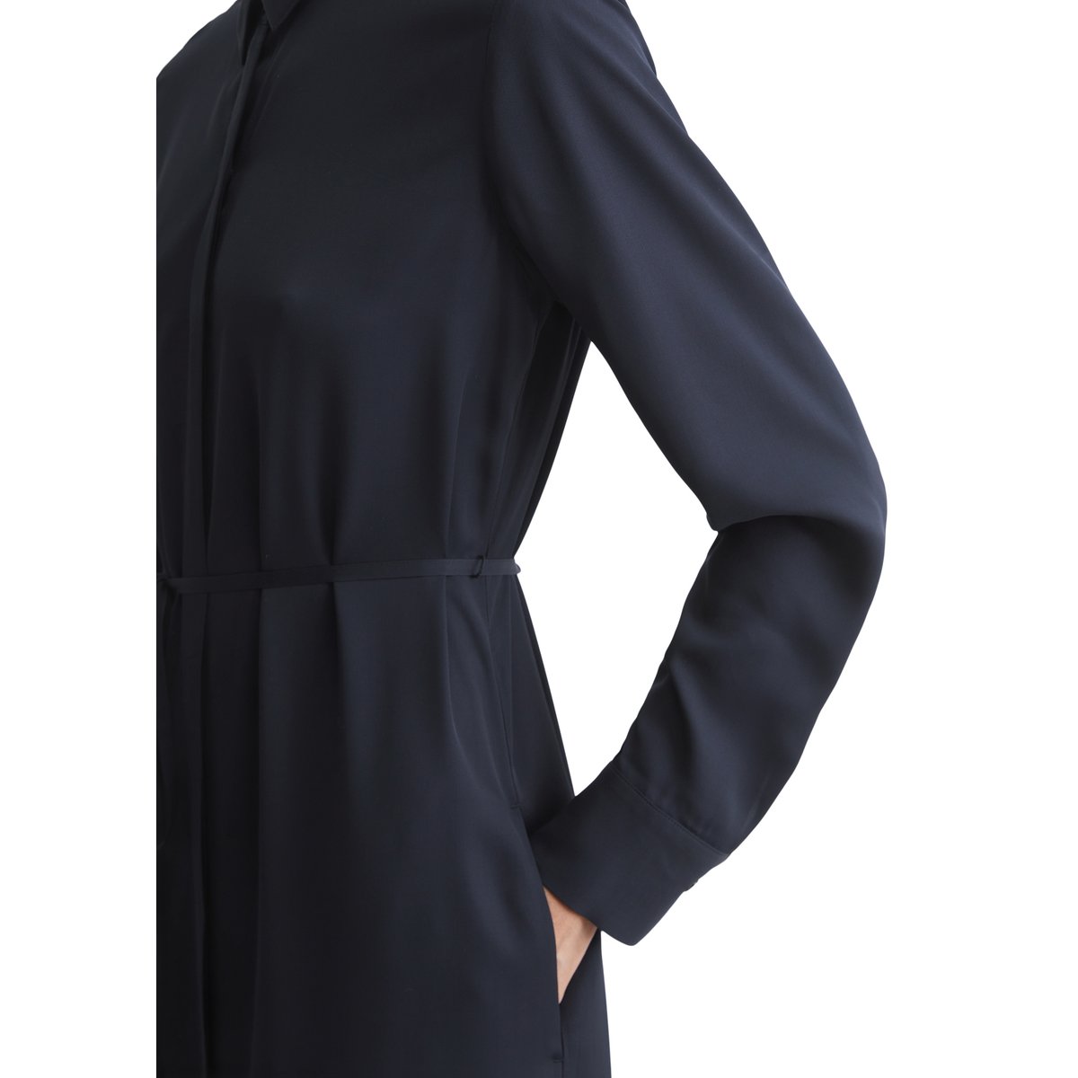 Robe chemisier regular en LENZING™ ECOVERO™ bleu foncé, MARC O'POLO