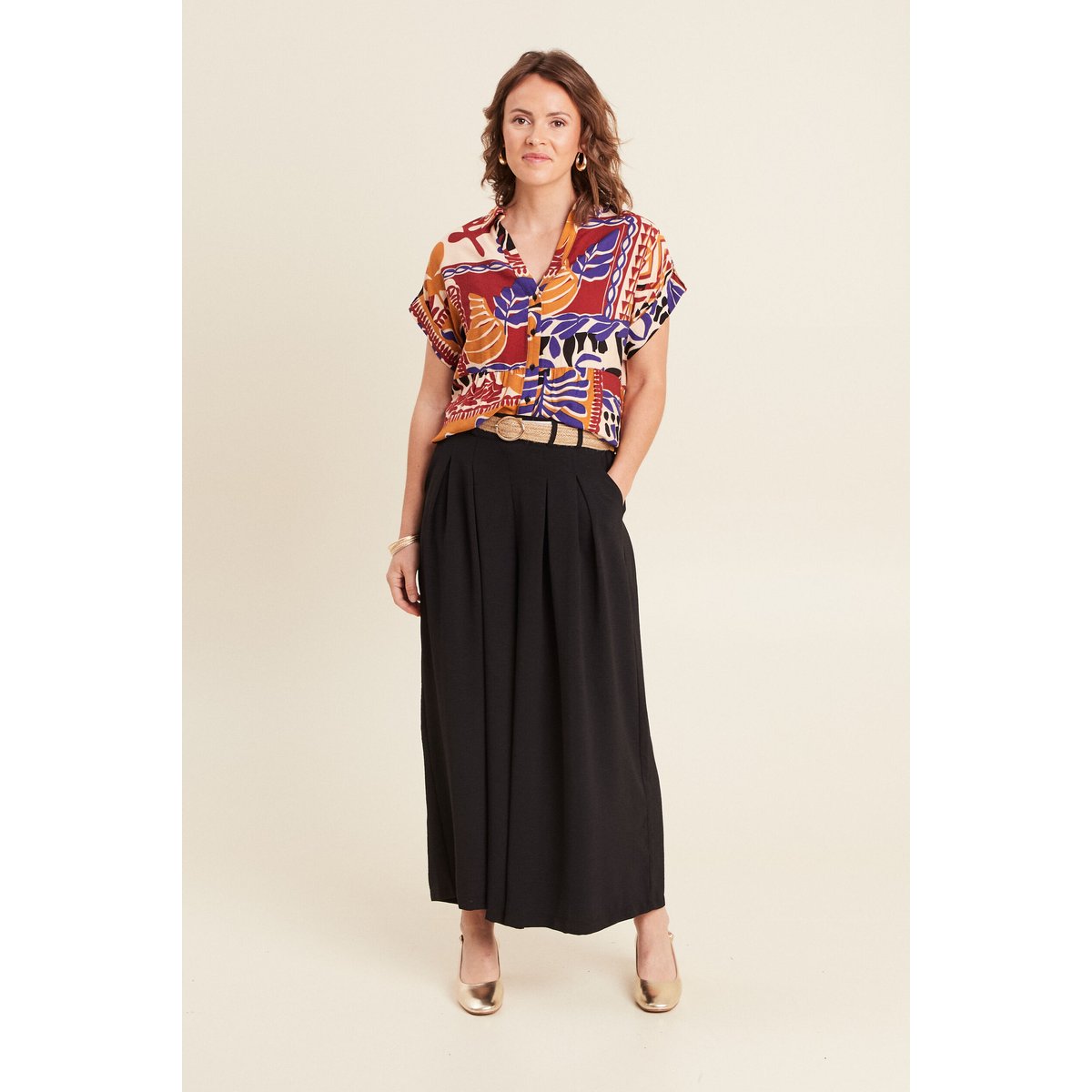 Chemise ample manches courtes multicolore, BREAL