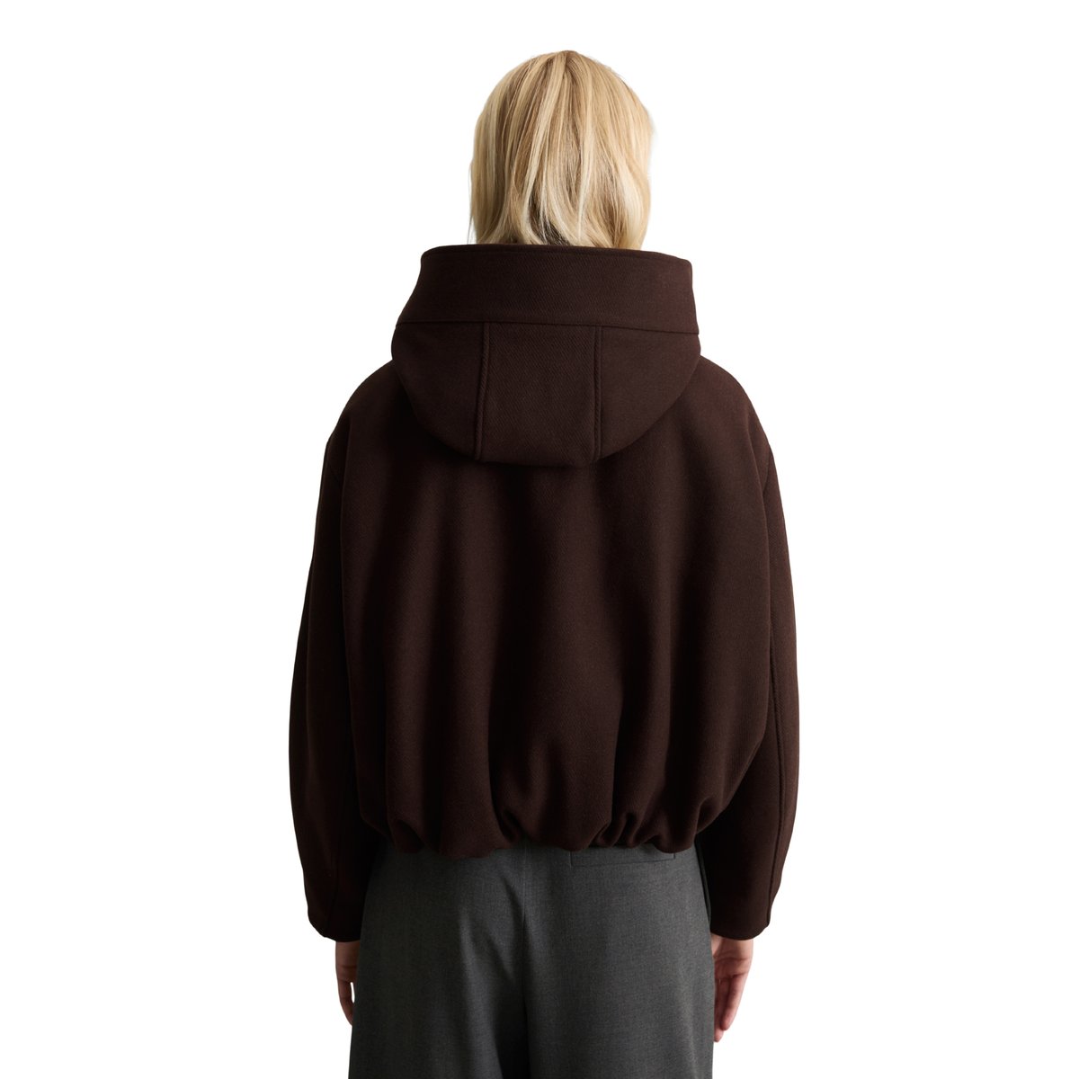 Veste à capuche coupe classique en mélange de laine marron, MARC O’POLO DENIM