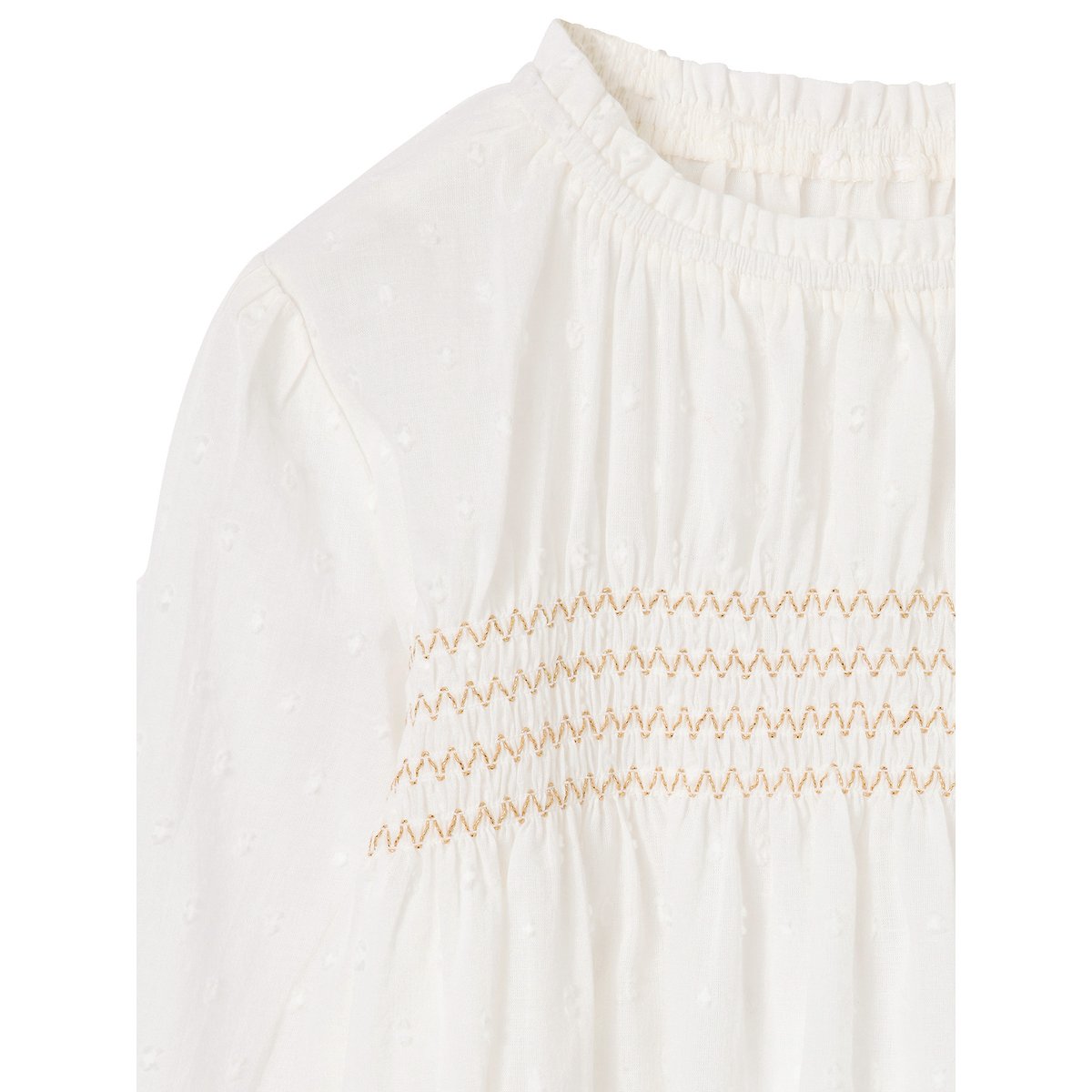 Blouse manches longues écru, VERTBAUDET