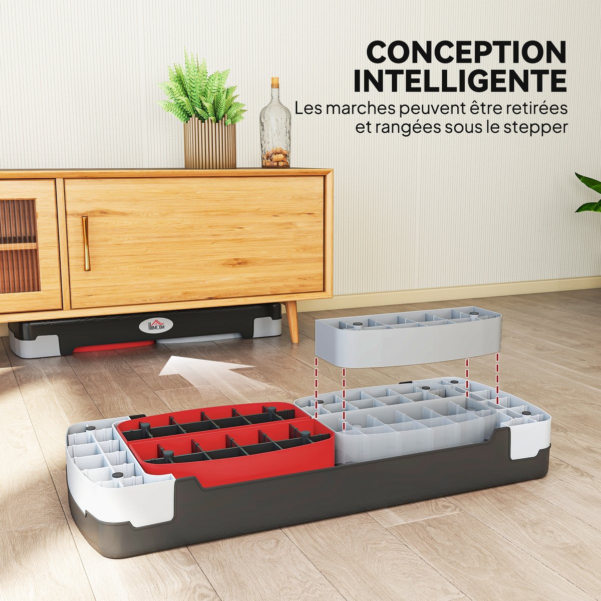 Stepper pour exercices d'aérobie noir, HOMCOM