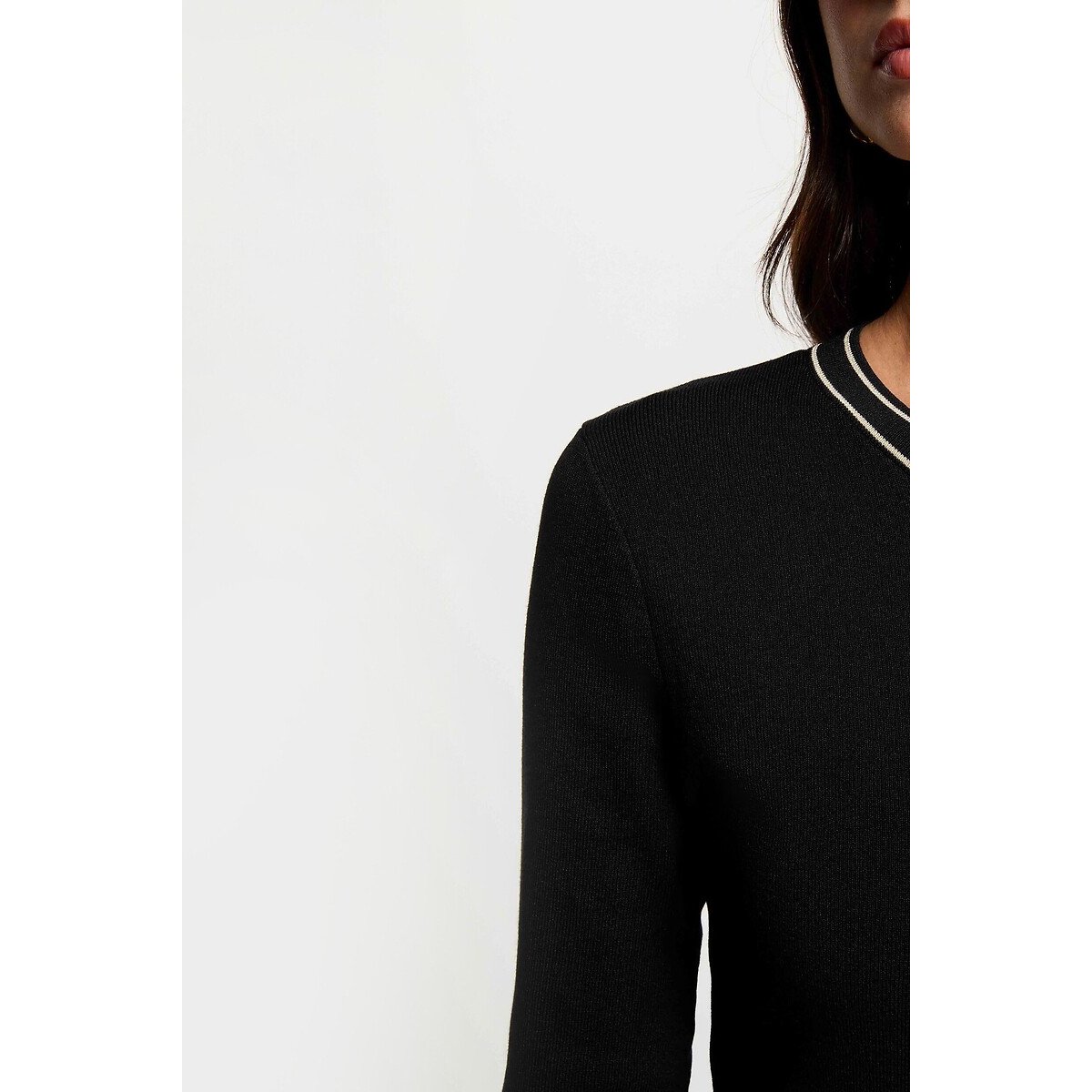 Abito in con maglia con gonna plissettata nero , MORGAN