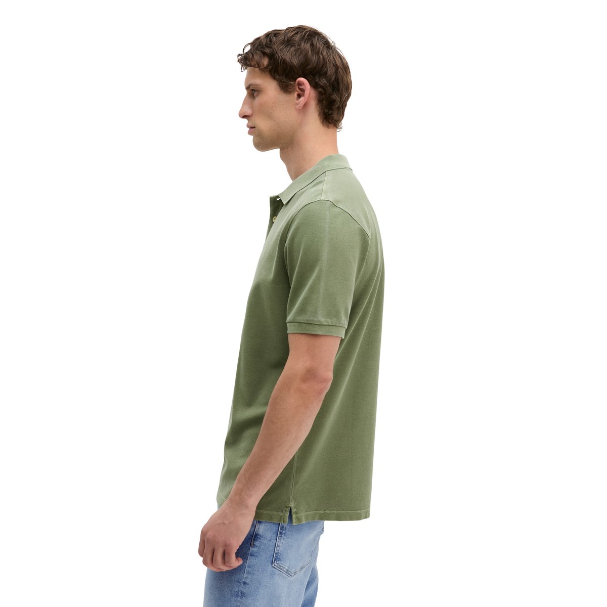 Polo Piqué Garment-dyed régulier en coton bio vert, MARC O'POLO