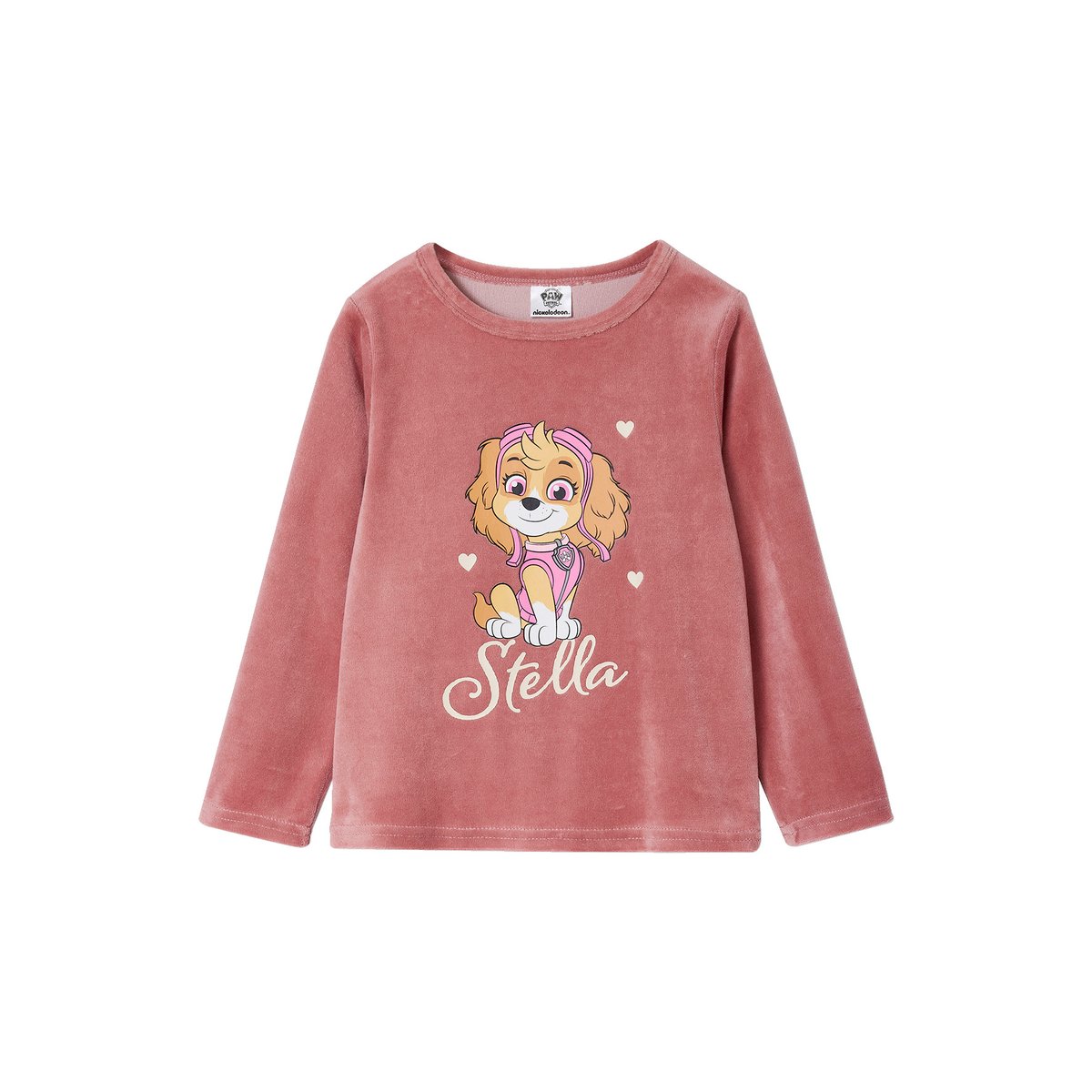 Pyjama Pat'Patrouille en velours rose/écru, VERTBAUDET