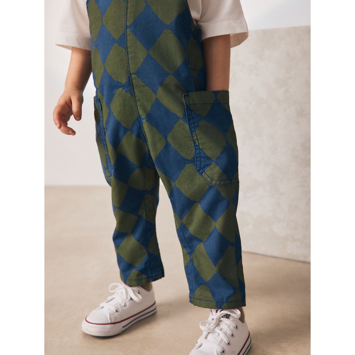 Salopette arlequin vert/bleu, NEXT