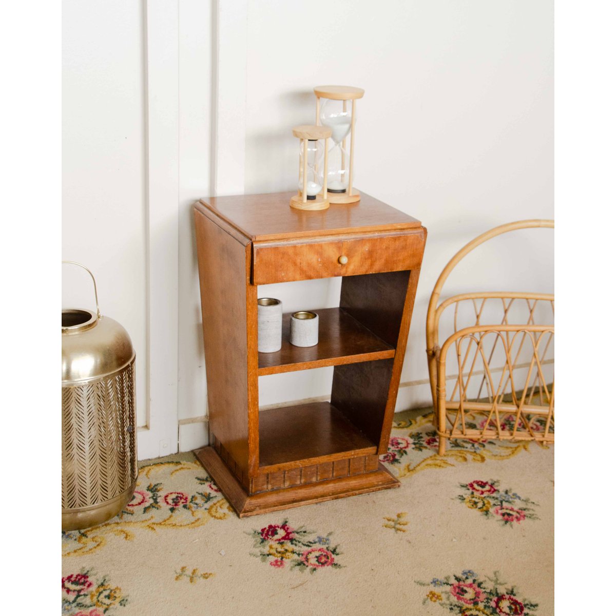 Table de chevet art déco Odile N°1384 - Bon état marron, DEBONGOUT
