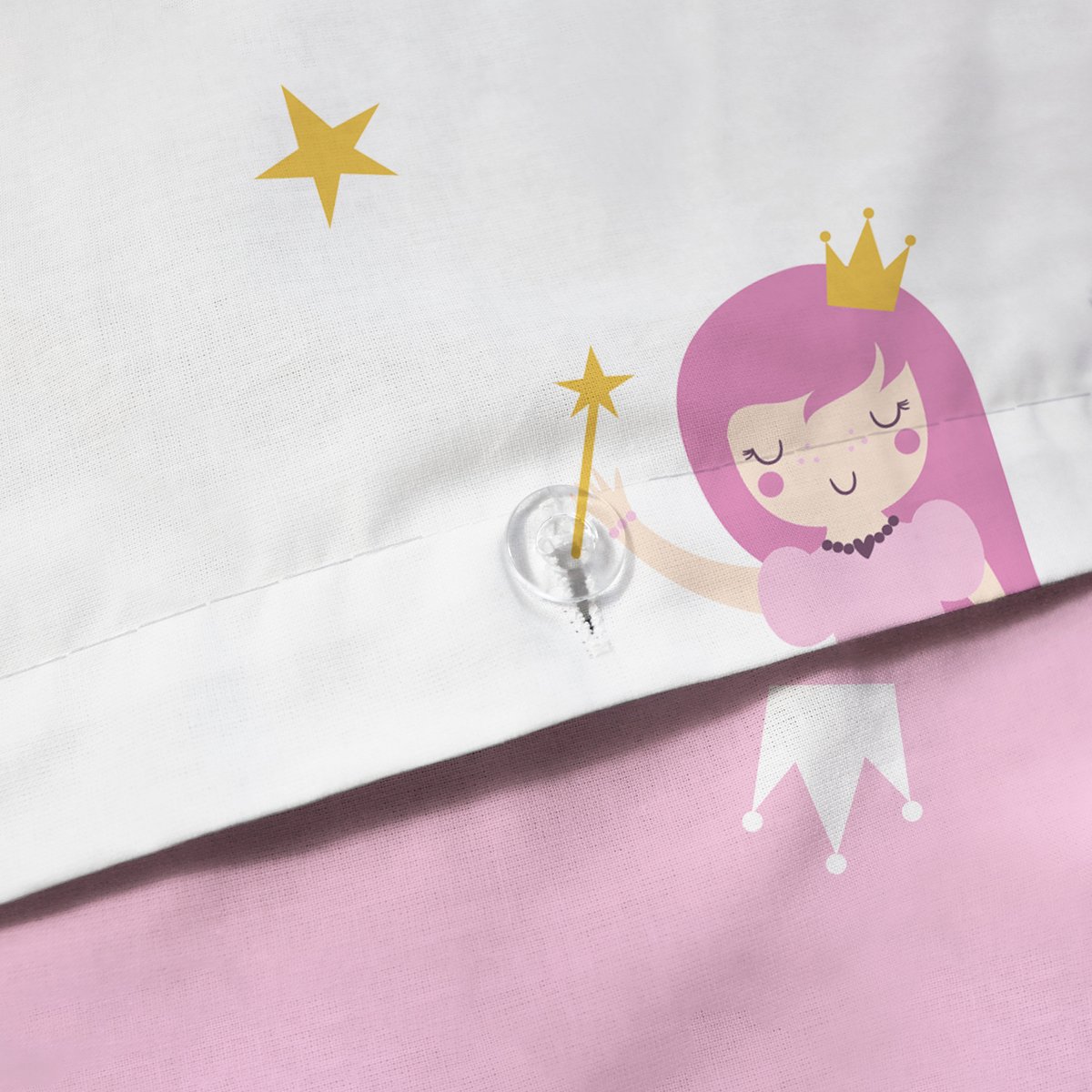 Parure de lit imprimée 100% coton, MERVEILLE rose, MATT ET ROSE