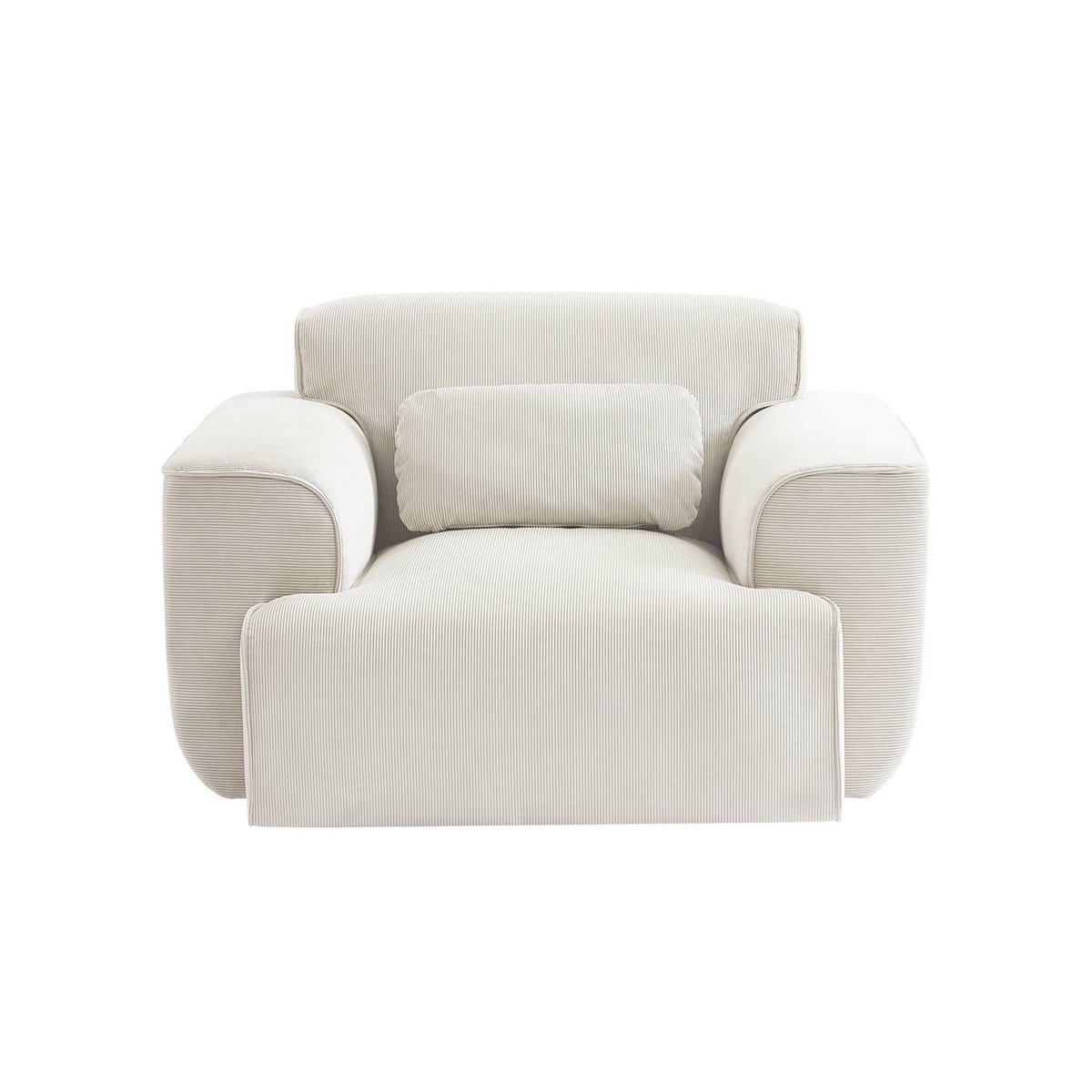 Fauteuil 1 place velours côtelé WALLAS gris foncé, SWEEEK