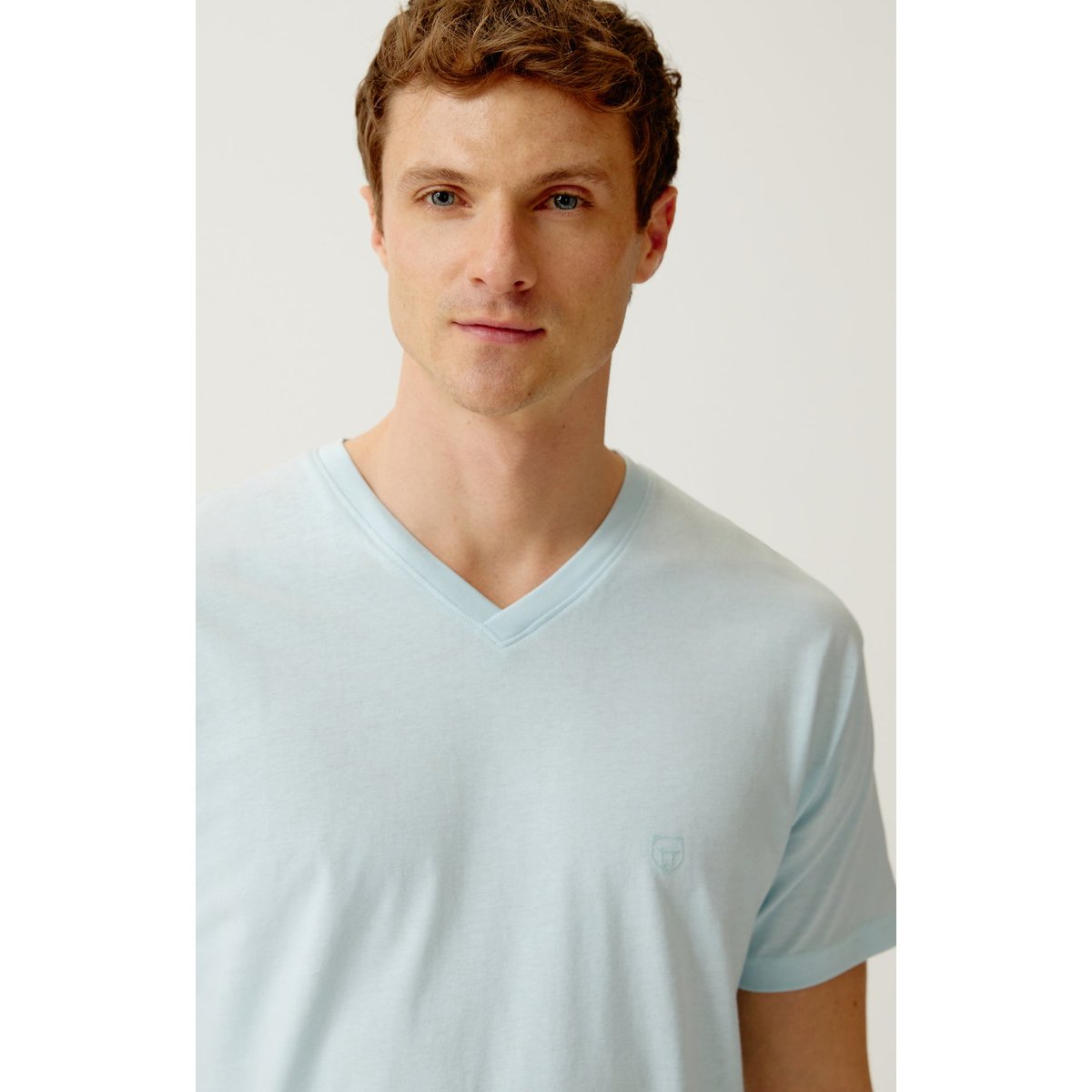 Tee-shirt en jersey de coton léger couleur unie Ciel ciel, ARTHUR