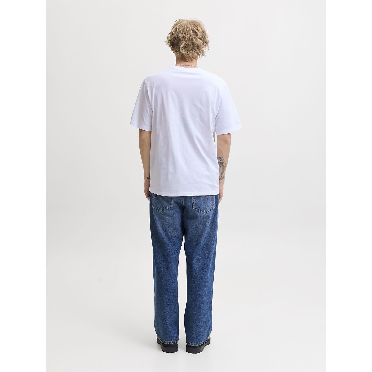 T-shirt manches courtes, col rond, logo, DENVER blanc, JACK & JONES
