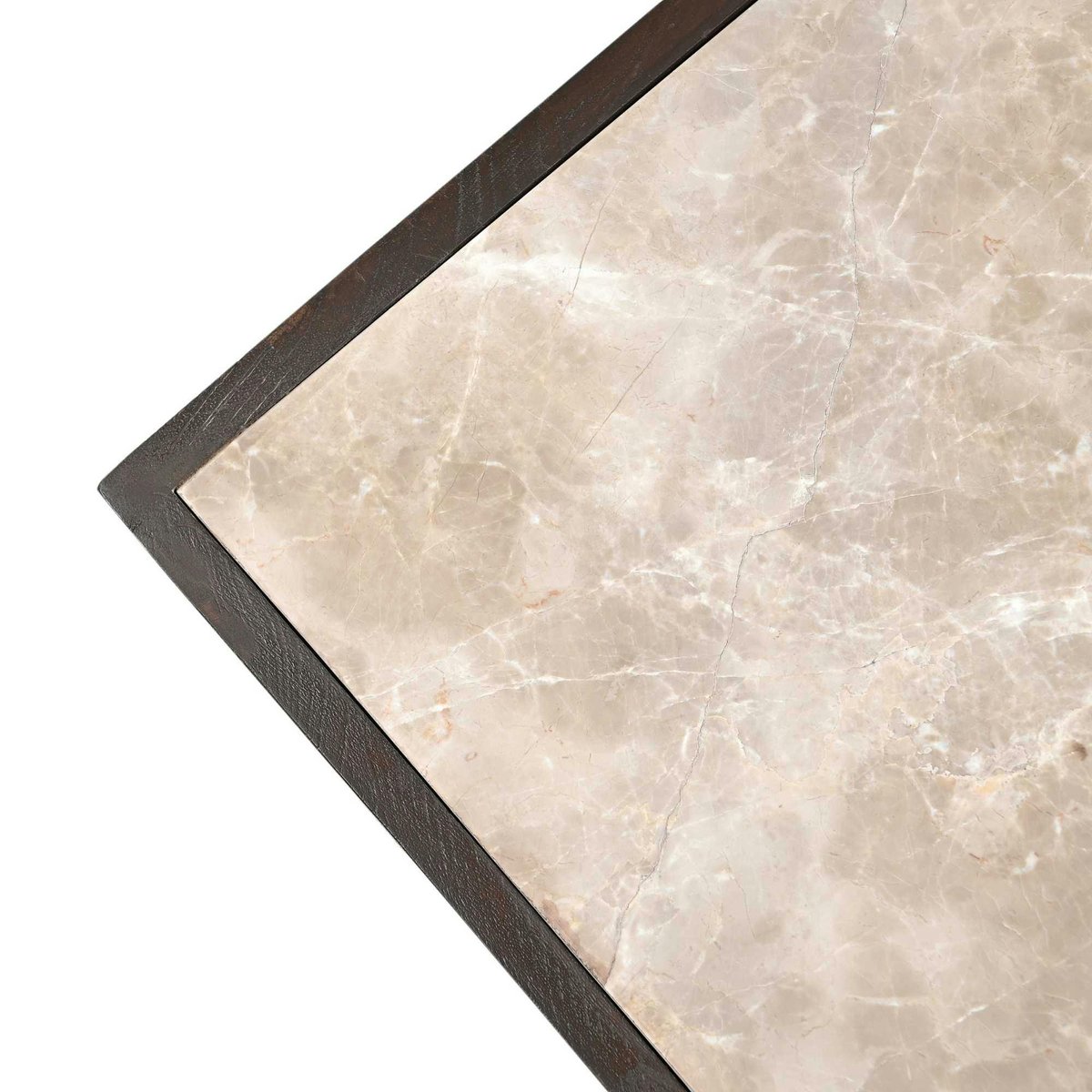 Table basse carrée en marbre et bois brun DUOMO marron, PIER IMPORT