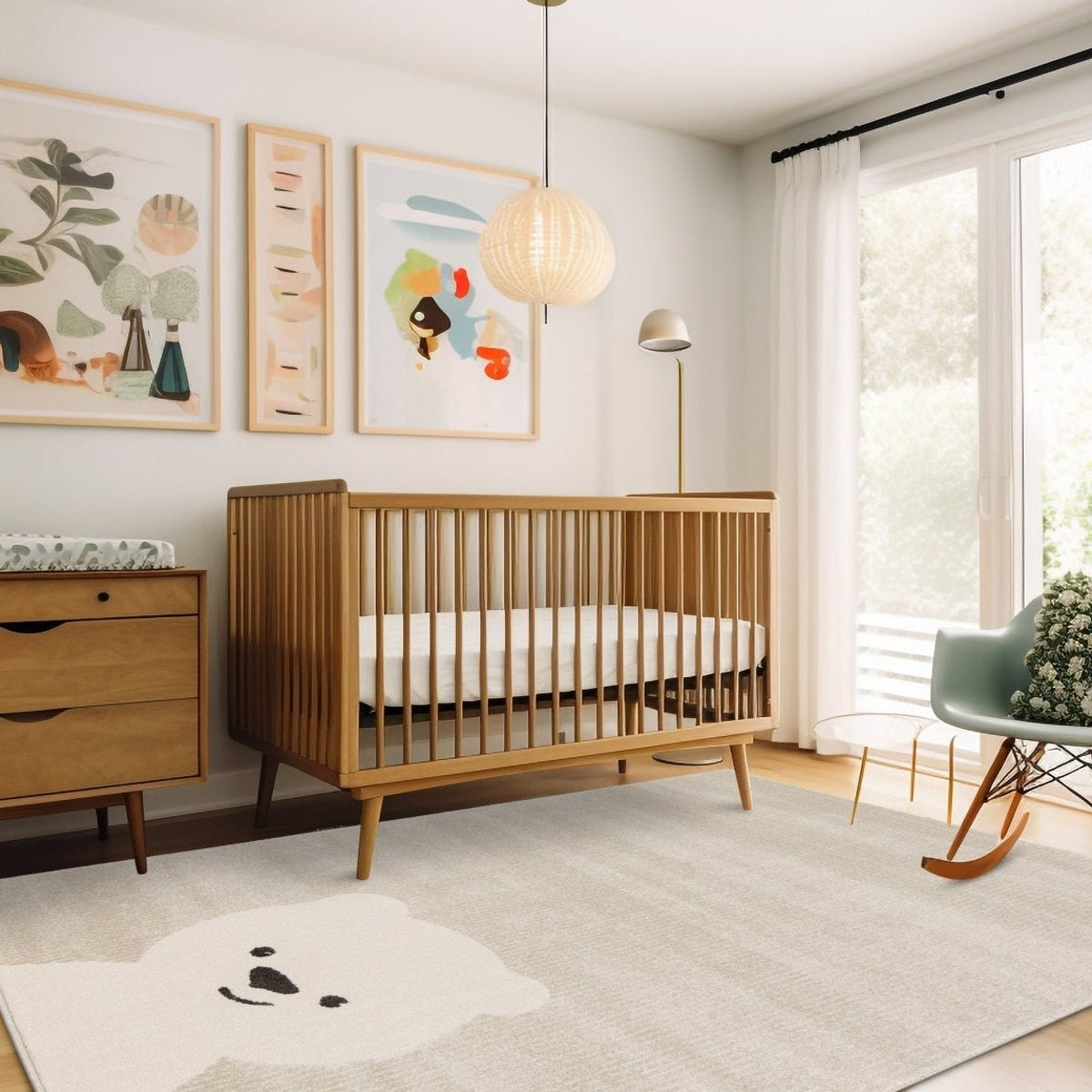 Tapis enfant super doux OURSON beige sable, AFK LIVING