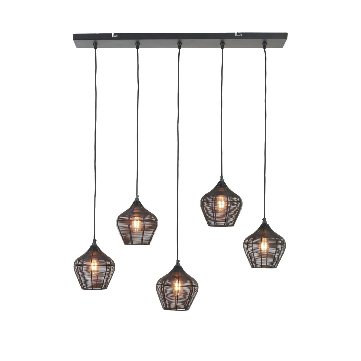Lampe Suspendue Métal ALVARO noir, LIGHT & LIVING 