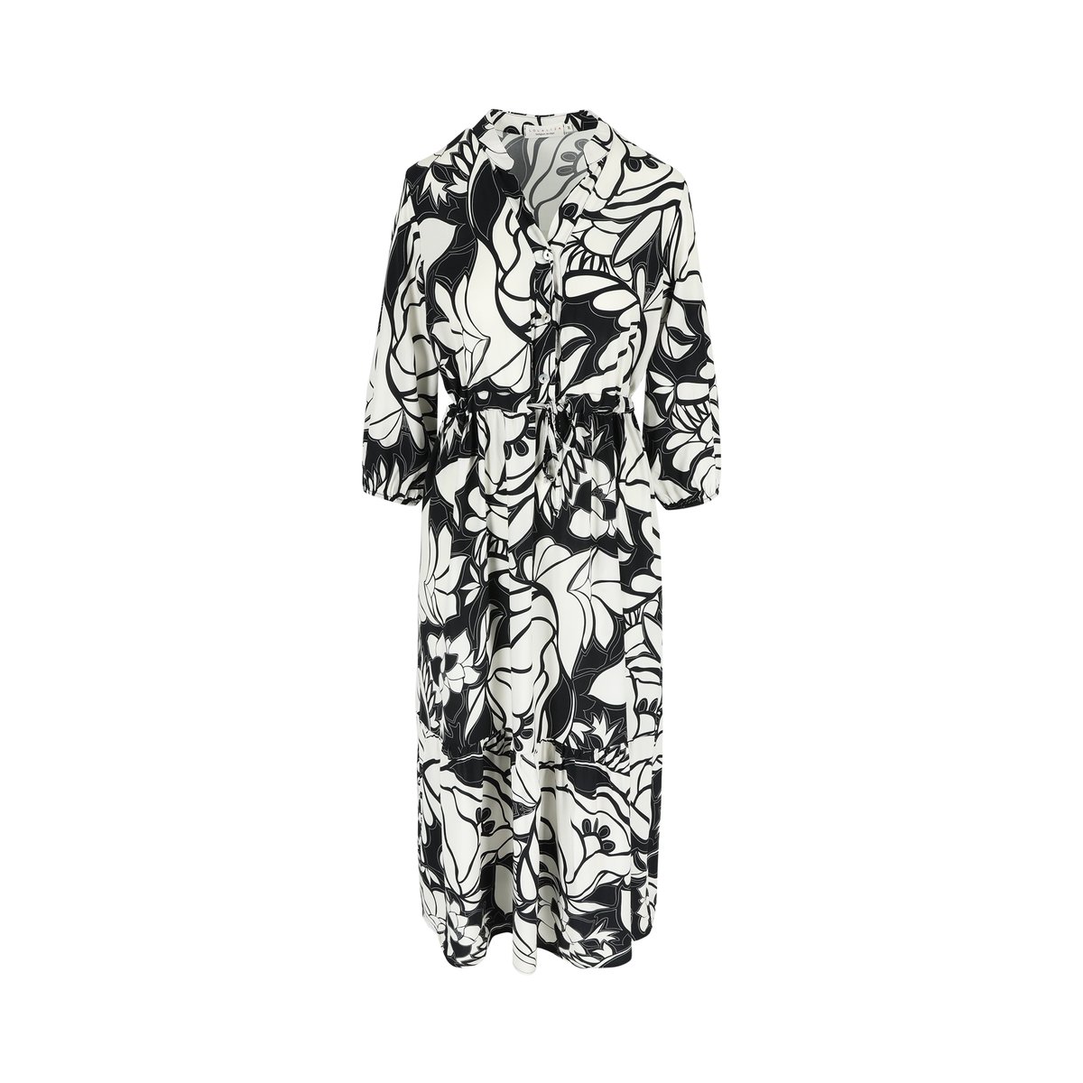Robe longue à imprimé fleuri noir, LOLALIZA