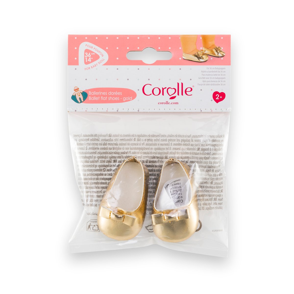 Ballerines dorées pour poupon 36 cm couleur unique, COROLLE