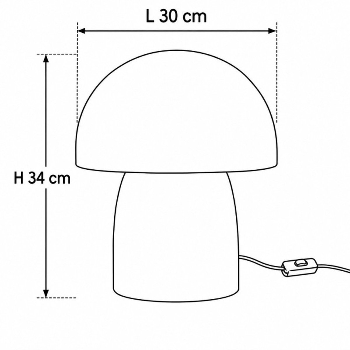 Lampe à poser champignon métal émaillé gris chaud Sita gris, MILLUMINE