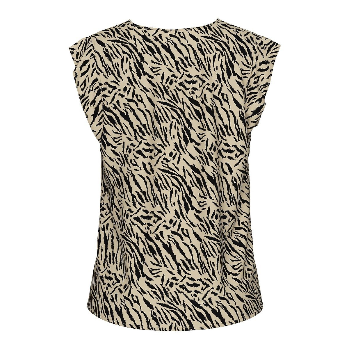 Bluse mit V-Ausschnitt und Tiermotiv, ärmellos animal-print, PIECES