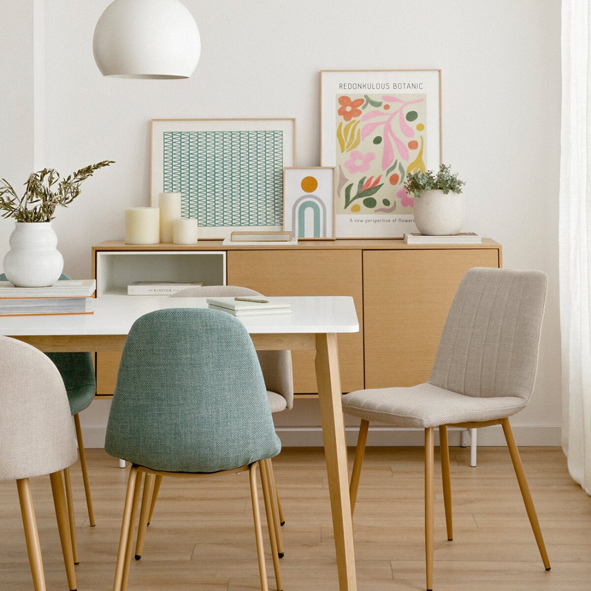 Chaise de salle à manger Rembourrée Beige-WISMAR beige, KENAY
