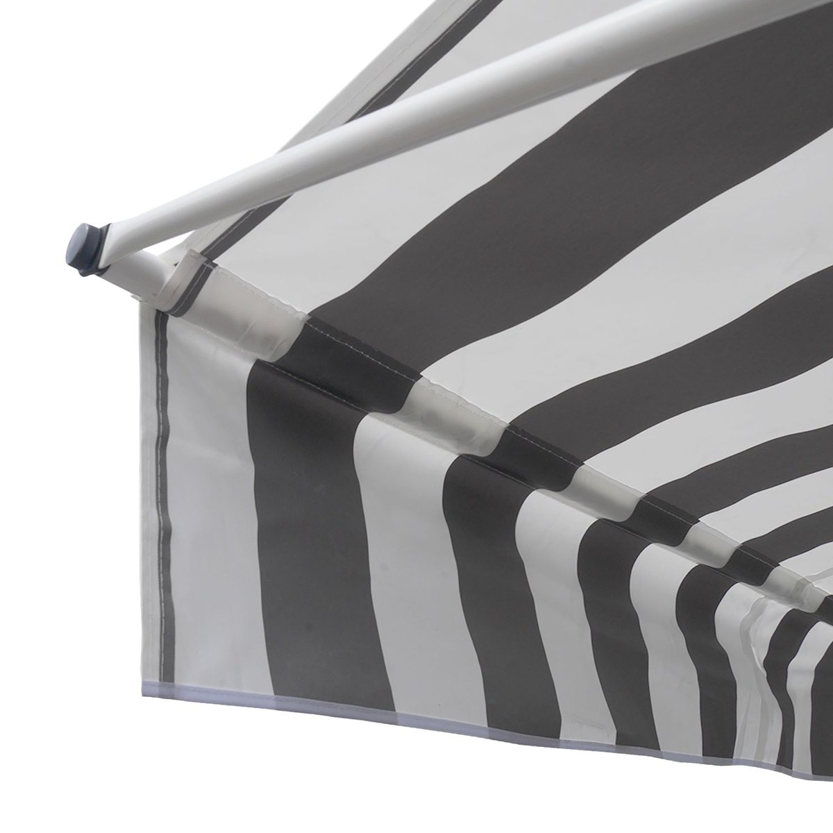 Store banne pour balcon, 2x1,2m, CHENE blanc, gris, blanc, HAPPY GARDEN