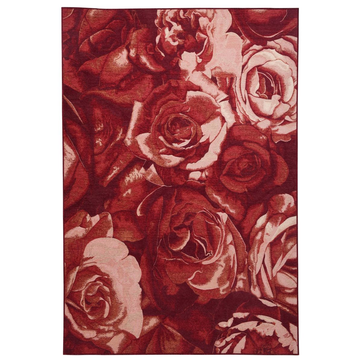Tapis floral - FLOMI ROSE rouge, THEKO