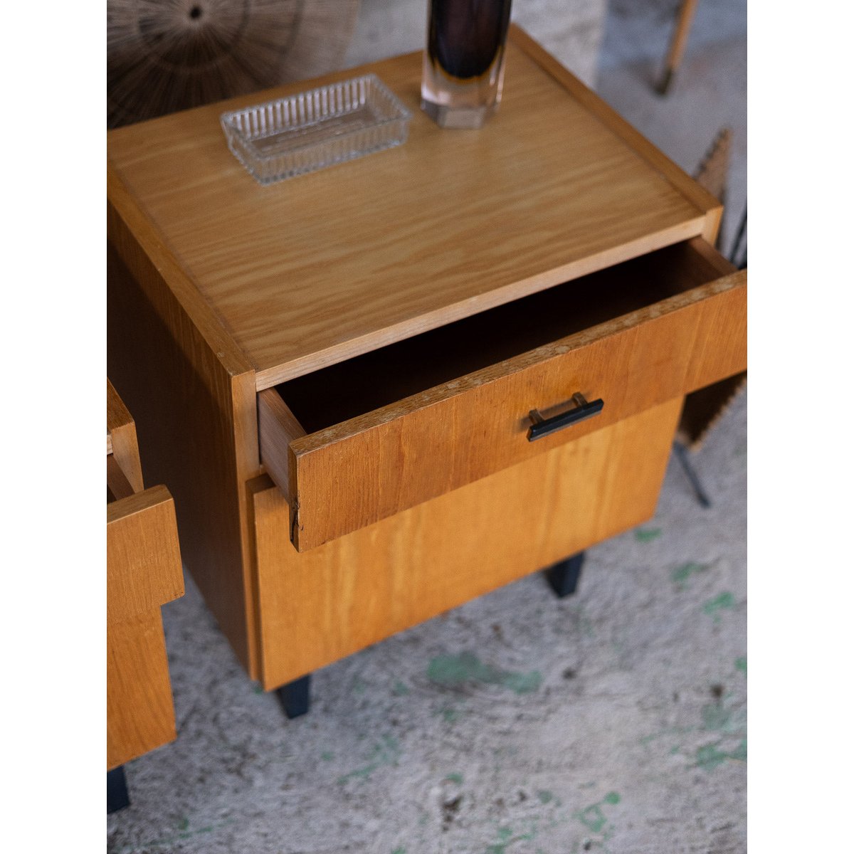 Paire de tables de chevet contemporaine Maïa N°1605 - Bon état bois clair, DEBONGOUT